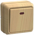 Выключатель 1-кл. ОП Октава 10А IP20 ВС20-1-1-ОС с индикацией сосна IEK EVO11-K03-10-DC 300345 - фото 16754326
