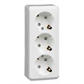 Розетка 3-м ОП Этюд 16А IP20 250В с заземл. защ. шторки бел. SE PA16-012B 401803 - фото 16754356