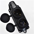 Колодка 2-м 16А IP44 2P+PE 220-240В с защ. крышками каучук LEZARD 106-0400-0110/110 342404 - фото 16754453