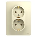 Розетка 2-м СП Glossa 16А IP20 с заземл. в сборе беж. SE GSL000224 275192 - фото 16754514