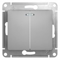 Выключатель 2-кл. СП Glossa 10А IP20 (сх. 5а) 10AX с подсветкой механизм алюм. SE GSL000353 1063752 - фото 16754576