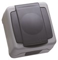 Розетка 1-м ОП 16А IP55 с заземл. с крышкой сер. Makel 36064099 262558 - фото 16754681