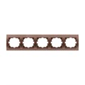 Рамка 5-м Deriy горизонт. свет. корич. LEZARD 702-3100-150 249151 - фото 16754758