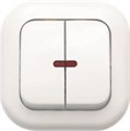 Выключатель 2-кл. СП Валентина 10А IP20 С56-175 с индикацией бел. Кунцево 7649 55299 - фото 16755351
