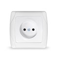 Розетка 1-м СП Маргарита 16А IP20 без заземл. защ. шторки бел. UNIVersal М0022 84923 - фото 16755424