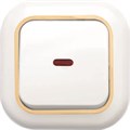 Выключатель 1-кл. СП Валентина 10А IP20 С16-068 с индикацией бел./зол. Кунцево 7646 84158 - фото 16755437