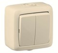Выключатель 2-кл. ОП Альфа 10А IP44 250В без индикации сл. кость HEGEL ВА10-251-01 418325 - фото 16755696