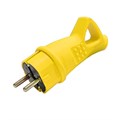 Вилка электрическая 1ф 16А 250В IP44 однофазная с ушком каучук желт. Universal 3080 1834887 - фото 16756166