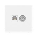 Розетка компьютерная + телевизионная 2-м ArtGallery RJ45 + TV кат.5E бел. SE GAL000189 1823496 - фото 16756210