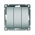 Выключатель 3-кл. СП Афина 10А IP20 механизм серебр. Universal A0043-S 1734308 - фото 16756553