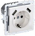 Розетка BRITE РЮш10-1-БрБ 16А с USB A+A 2.1А с заземл. защ. шторки механизм бел. IEK BR-R14-16-U21-D21-K01 1679742 - фото 16756666