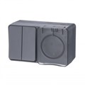 Блок ОП AtlasDesign Profi54 (розетка 16А 250В с заземл. защ. шторки + 2-кл. выкл. 10А) IP54 антрацит SE ATN544074 1616142 - фото 16756852