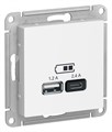 Розетка USB AtlasDesign тип A+C 5В/2.4А 2х5В/1.2А механизм бел. SE ATN000139 1340067 - фото 16757441