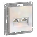 Розетка компьютерная 2-м AtlasDesign RJ45 кат.5E механизм жемчуж. SE ATN000485 1240298 - фото 16757774