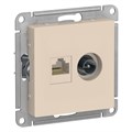 Розетка компьютерная + телевизионная 2-м AtlasDesign RJ45 кат.5E + TV механизм беж. SE ATN000289 1240214 - фото 16757776