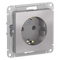 Розетка 1-м СП AtlasDesign 16А IP20 с заземл. механизм алюм. SE ATN000343 1240240 - фото 16757813