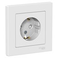 Розетка 1-м СП AtlasDesign 16А IP20 с заземл. защ. шторки в сборе бел. SE ATN000144 1240147 - фото 16757828