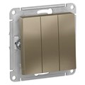 Выключатель 3-кл. СП AtlasDesign 10А IP20 (сх. 1+1+1) 10AX механизм шампань SE ATN000531 1240320 - фото 16757830