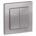 Выключатель 2-кл. СП AtlasDesign 10А IP20 (сх. 5) 10AX в сборе алюм. SE ATN000352 1240247 - фото 16757835