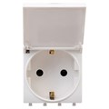 Розетка 1-м 2мод. Avanti "Белое облако" 16А IP41 2P+E защ. шторки с крышкой бел. DKC 4400012 1236271 - фото 16757849