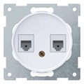 Розетка компьютерная + телефонная 2-м СП Florence RJ45 + RJ11 кат.5E механизм бел. (1E20801300) OneKeyElectro 2172771 467462 - фото 16757988
