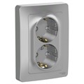 Розетка 2-м СП Blanca 16А IP20 250В с заземл. защ. шторки алюм. SE BLNRS001123 1210334 - фото 16757999