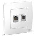 Розетка компьютерная + телефонная 2-м СП Blanca RJ45 кат.5E + RJ11 бел. SE BLNIS045111 1210270 - фото 16758014