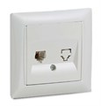 Розетка телефонная 1-м СП Valenzo 6034 16А IP20 бел. ASD / IN HOME 4690612006420 464664 - фото 16758038