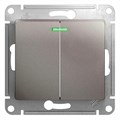 Выключатель 2-кл. СП Glossa 10А IP20 (сх. 5а) 10AX с подсветкой механизм платина SE GSL001253 454371 - фото 16758092