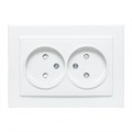 Розетка 2-м СП Минск 10А IP20 без заземл. защ. шторки бел. Basic EKF ERR10-102-100 453863 - фото 16758113