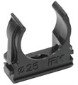 Держатель для труб (клипса) CF25 с защелкой черн. IEK CTA10D-CF25-K02-100 414606 - фото 16758212