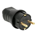 Вилка прямая 16А 2P+PE 230В IP44 каучук черн. EKF RPS-011-16-230-44 326180 - фото 16758486