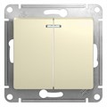 Выключатель 2-кл. СП Glossa 10А IP20 (сх. 5а) 10AX с подсветкой механизм беж. SE GSL000253 275221 - фото 16758508
