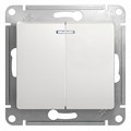 Выключатель 2-кл. СП Glossa 10А IP20 (сх. 5а) 10AX с подсветкой механизм бел. SE GSL000153 275160 - фото 16758510