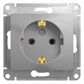 Розетка 1-м СП Glossa 16А IP20 с заземл. механизм алюм. SE GSL000343 1063747 - фото 16758592
