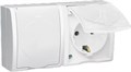 Розетка 2-м ОП Simon15 16А IP54 250В с заземл. с крышкой винт. клеммы бел. Simon 1594433-030 159967 - фото 16758955