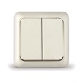Выключатель 2-кл. ОП Олимп 10А IP20 сл. кость UNIVersal Б-О0023 156723 - фото 16758991