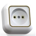 Розетка 1-м ОП Валентина РА10-266 10А IP20 бел./зол. Кунцево 7639 84150 - фото 16759493