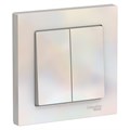 Выключатель 2-кл. СП AtlasDesign 10А IP20 (сх. 5) 10AX в сборе жемчуж. SE ATN000452 1240290 - фото 16759502
