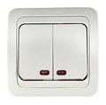 Выключатель 2-кл. СП Classico 2123 10А IP20 с подсветкой бел. ASD / IN HOME 4680005959877 464626 - фото 16759688