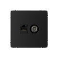 Розетка компьютерная + телевизионная 2-м ArtGallery RJ45 + TV кат.5E карбон SE GAL001089 1823498 - фото 16760289