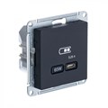 Розетка USB AtlasDesign тип C 65Вт QC PD высокоскор. ЗУ механизм карбон SE ATN001027 1668210 - фото 16760692