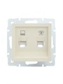 Розетка компьютерная + телефонная 1-м СП Vesna механизм крем. LEZARD 742-0388-143 1633880 - фото 16760804