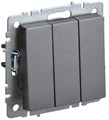 Выключатель 3-кл. СП BRITE ВС10-3-0-БрС 10А механизм сталь IEK BR-V30-0-10-K46 1617291 - фото 16760929