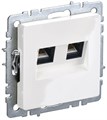 Розетка компьютерная двойная СП RJ45 кат.5E BRITE РК10-2-БрБ механизм бел. IEK BR-K20-1-K01 1617403 - фото 16760966