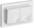Розетка 2-м СП BRITE РСбш12-3-44-БрБ 16А в сборе IP44 с крышкой бел. IEK BR-R26-16-44-K01-F 1617367 - фото 16760967