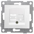 Розетка телефонная 1-м СП Bravo RJ12 механизм бел. GUSI С10Т1-001 543242 - фото 16761685