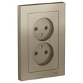 Розетка 2-м СП AtlasDesign 16А IP20 без заземл. в сборе шампань SE ATN000520 1240315 - фото 16761928