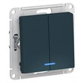 Выключатель 2-кл. СП AtlasDesign 10А IP20 (сх. 5а) 10AX с подсветкой механизм изумруд SE ATN000853 1240463 - фото 16761949