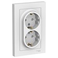 Розетка 2-м СП AtlasDesign 16А IP20 с заземл. защ. шторки в сборе бел. SE ATN000126 1240136 - фото 16761960